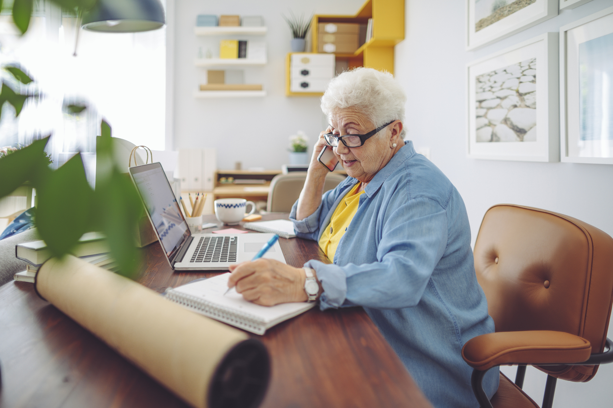 Woman sitting at her desk