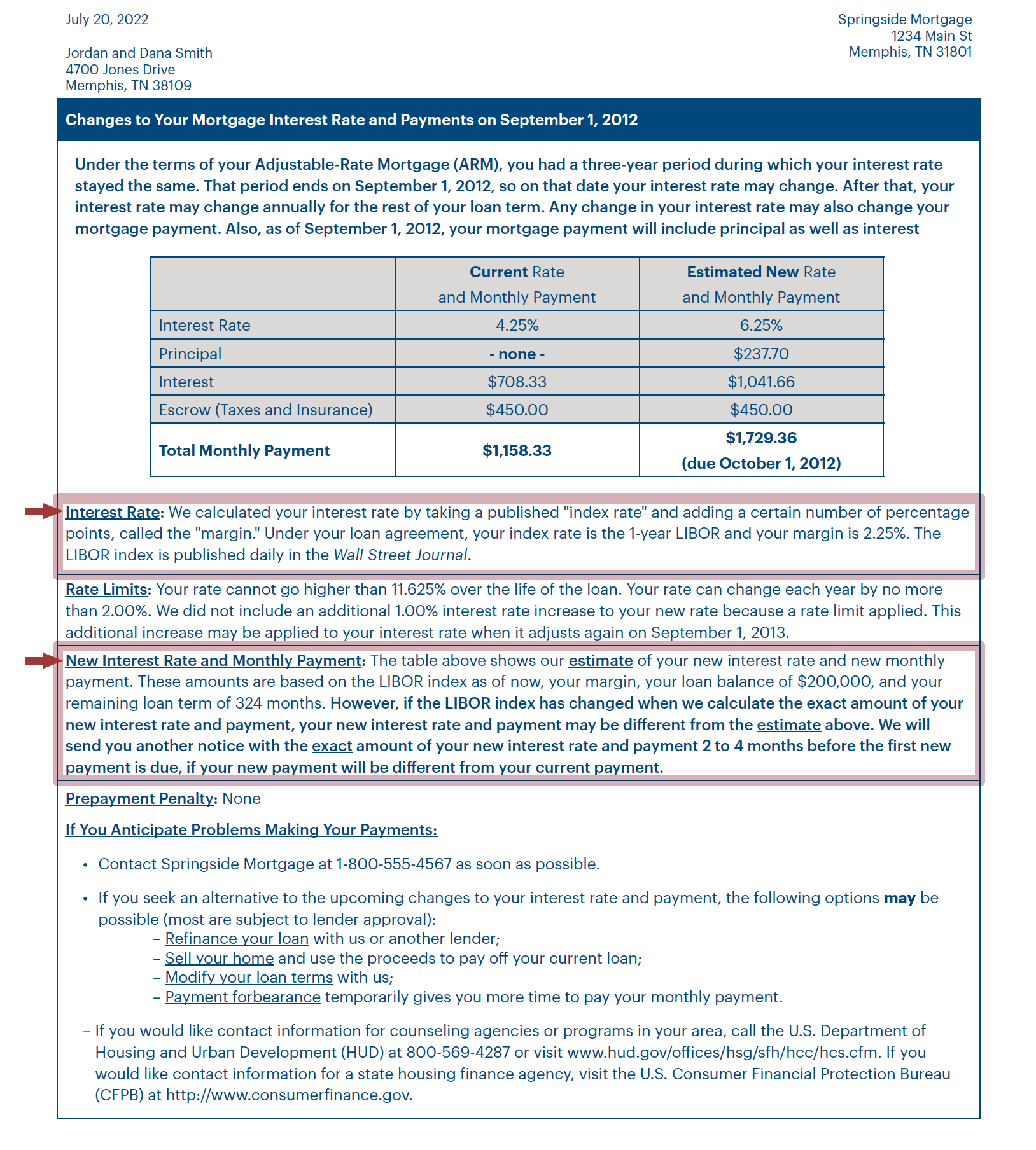 Legacy sample form for §1026.20(d)