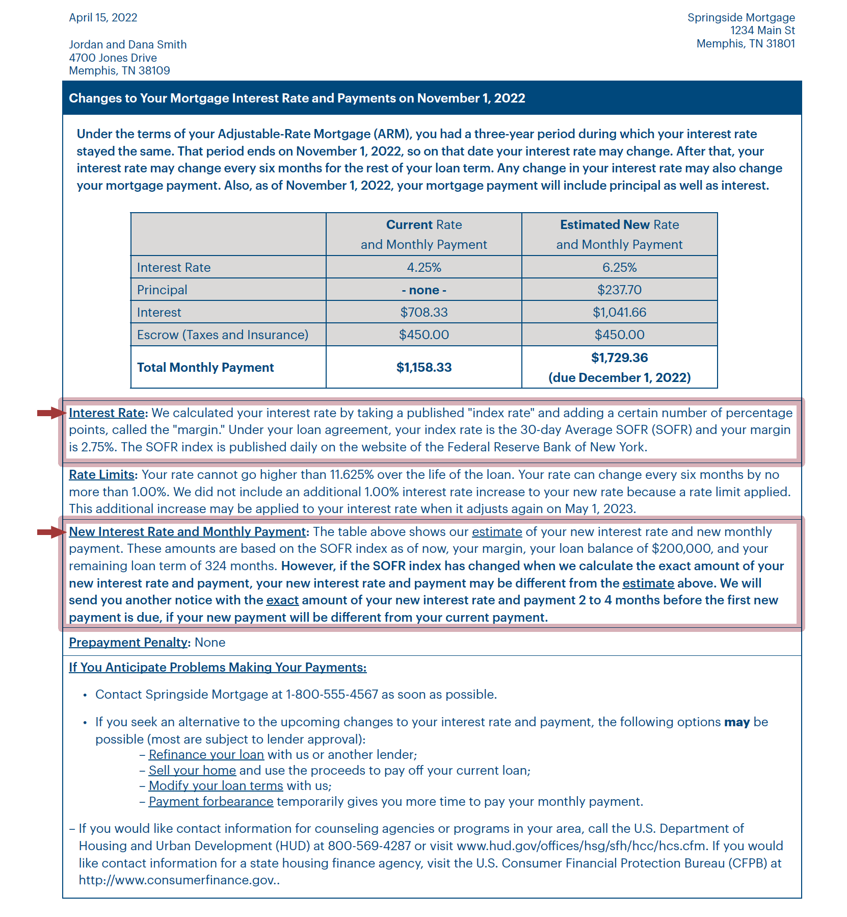 Revised sample form for §1026.20(d)